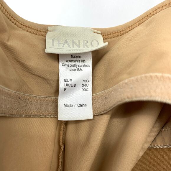 Hanro Of Switzerland Allure Built In Bra Camisole Top Womens Sz 34C Nude Beige - Picture 5 of 6